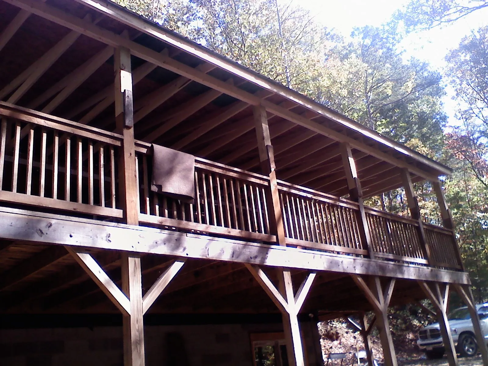 Timber framing under a new elevated porch and deck — Roof Leak Repair in Mentone by Roofing Brothers